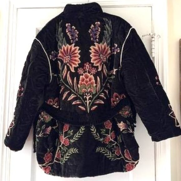 FARM Rio Black Marvelous Garden Puffer Jacket Exotic Tropical Leopard Print - Picture 7 of 16